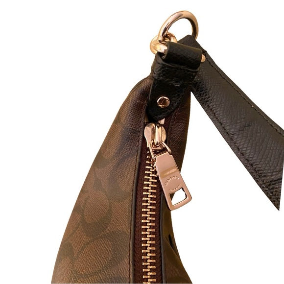 Coach Harley East West Hobo Shoulder Bag Signature Black Brown Gold F38267 - Picture 6 of 16